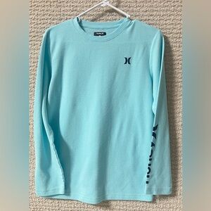 Hurley aqua Blue Long Sleeve Kids Tee